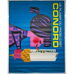 Aff. 153x115cm - Conord Le Plaisir du froid (Réfrigérateur) Non Entoilée Etat B