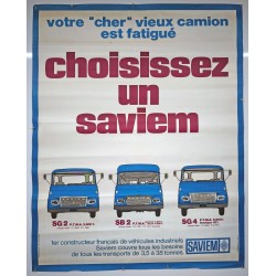 Aff. 118x158cm - Choisissez un Saviem Votre cher vieux camion est fatigué Renault