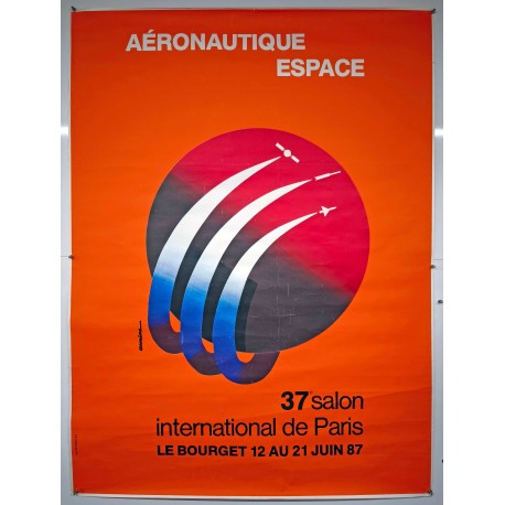 Aff. 120x160cm - Aéronautique Espace 37e salon International de Paris 1987