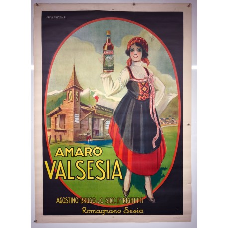 Aff. 100x141cm - Amaro Valsesia Agostino Brugo