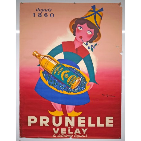 Aff. 114x156cm - Prunelle du Velay La délicieuse liqueur