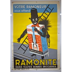 Aff. 122x160cm - Ramonite Votre Ramoneur vous attend