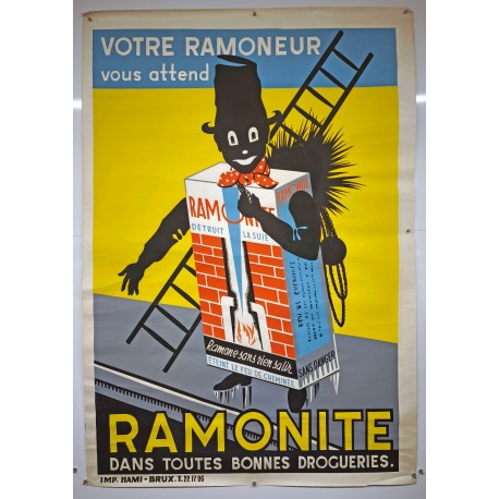 Aff. 122x160cm - Ramonite Votre Ramoneur vous attend
