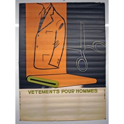 Aff. 114x155cm - Vêtements Pour Homme Ciseaux Costume Avenir Publicité