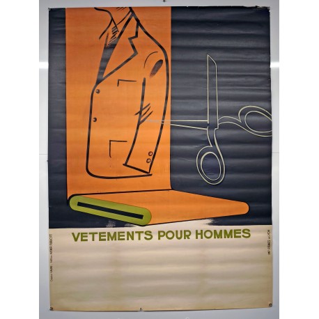 Aff. 114x155cm - Vêtements Pour Homme Ciseaux Costume Avenir Publicité