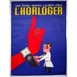 Aff. 118x157cm - Une Montre s'Achète chez l'Horloger