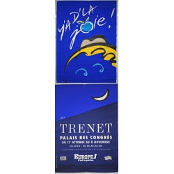 Aff. 118x346cm - Trenet Y a D la Joie Palais des Congrès Europe 1 C'est la Peche 2 affiches en hauteur