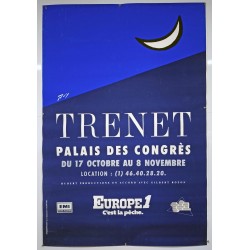 Aff. 118x346cm - Trenet Y a D la Joie Palais des Congrès Europe 1 C'est la Peche 2 affiches en hauteur