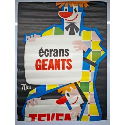 Aff. 95x248cm - Ecrans Géants Tevea Téléviseurs Extra Plats 2 affiches verticalement