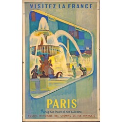 Aff. 67x103cm - SNCF Visitez la France Paris