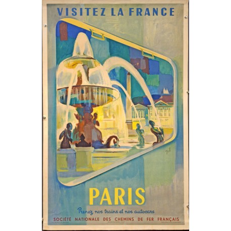 Aff. 67x103cm - SNCF Visitez la France Paris