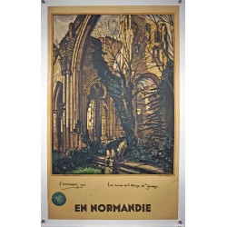 Aff. 67x105cm - Ruines de l'Abbaye de Jumieges en Normandie