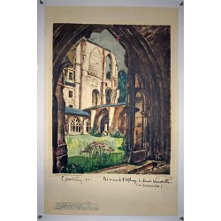 Aff. 62x102cm - Ruines de l'Abbaye de Saint Wandrille