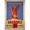 Aff. 73x107cm - Grenoble Marché des Sports d'Hiver 1954 XXIe foire