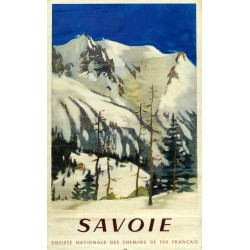 Aff. 62x100cm - SNCF Savoie Hiver Fontanarosa