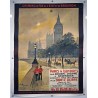 Aff. 81x110cm - Londres Chemins de fer de l'Etat et de Brighton Paris à Londres par Rouen et Dieppe