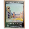 Aff. 75x103cm - Chateau de Blois SNCF Chemins de fer d'Orléans Cour Intérieure