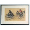 Aff. 48x30cm - Course de motards