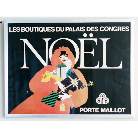 Aff. 56x42cm - Les boutiques du Palais des Congrès Noël Porte Maillot