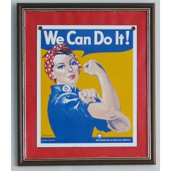 Aff. 20x25cm - We Can Do It Plaque émaillée dans cadre