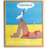 Aff. 48x58cm - Trouville France Normandie Calvados (Mouette et Baigneuse)