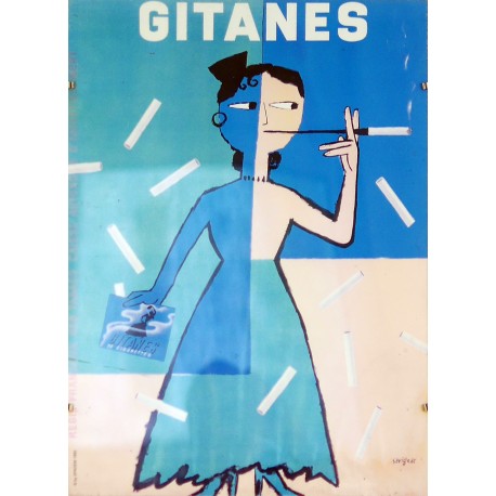 Aff. 40x55cm - Gitanes Femme qui Fume