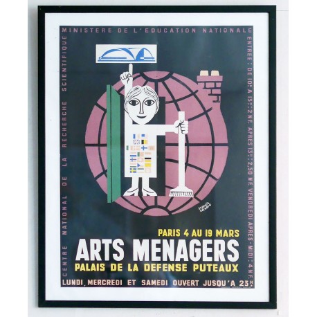 Aff. 44x57cm - Exposition Arts Ménagers Paris du 4 au 19 Mars Palais de la Défense