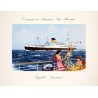 Aff. 58x46cm - Paquebot Laennec Compagnie de Navigation Sud Atlantique