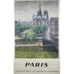 Aff. 61x98cm - Paris SNCF Notre Dame