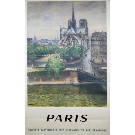 Aff. 61x98cm - Paris SNCF Notre Dame