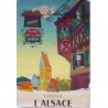 Aff. 62x91cm - Visitez l'Alsace SNCF Hotel Jardin