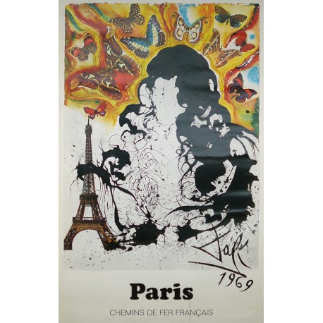 Aff. 62x98cm - Paris SNCF Dali