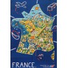 Aff. 60x88cm - France Ministère du Tourisme Carte de France
