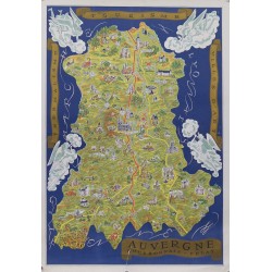 Aff. 67x96cm - Auvergne Bourbonnais Velay Carte