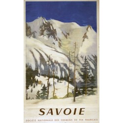 Aff. 67x99cm - Savoie SNCF Hiver