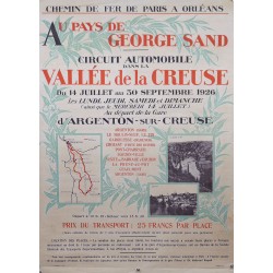 Aff. 74x105cm - Vallée de la Creuse au Pays de George Sand Circuit Automobile