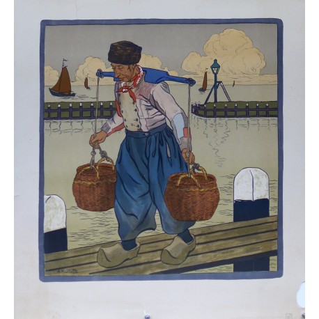 Aff. 68x76cm - En Hollande Pecheur
