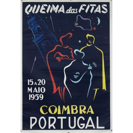 Aff. 70x99cm - Portugal Coimbra Queima das Fitas ex. 3959 sur 4500
