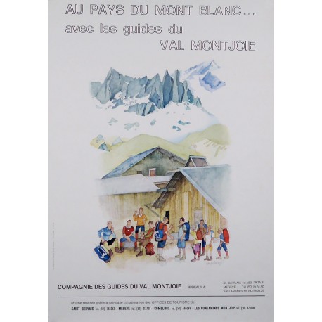 Aff. 50x70cm - Au pays du Mont Blanc avec les guides du Val Montjoie