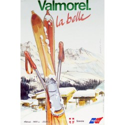 Aff. 40x60cm - Valmorel la Belle Skis