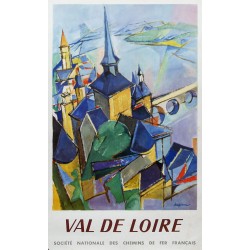 Aff. 62x99cm - SNCF Val de Loire Toits