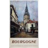 Aff. 62x99cm - SNCF Bourgogne fond sepia 1949