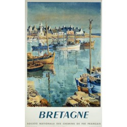 Aff. 62x99cm - SNCF Bretagne Port Breton