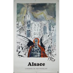 Aff. 62x99cm - SNCF Alsace Dali Chemins de fer
