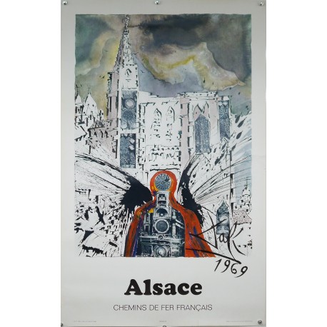 Aff. 62x99cm - SNCF Alsace Dali Chemins de fer