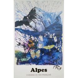 Aff. 62x99cm - SNCF Alpes Dali Papillon