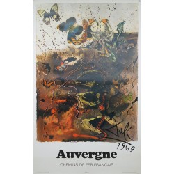 Aff. 62x99cm - SNCF Auvergne Dali Papillon