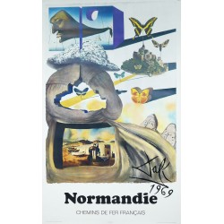 Aff. 62x99cm - SNCF Normandie Dali Papillon