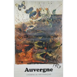 Aff. 62x99cm - SNCF Auvergne Dali Papillon