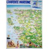 Aff. 60x80cm - Carte Touristique Charente Maritime (Voilier)